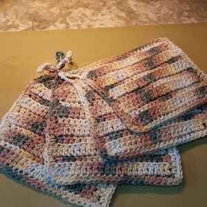 Handmade Crochet Dishcloth Set